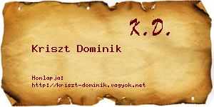 Kriszt Dominik névjegykártya